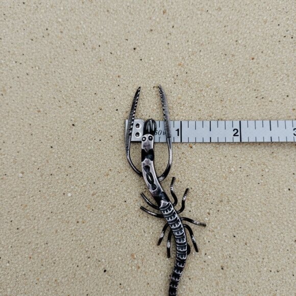 VINTAGE UITA 22 Navajo Sterling Silver SCORPION Brooch Pin Large Dean Kirk Tradi - Picture 3 of 12